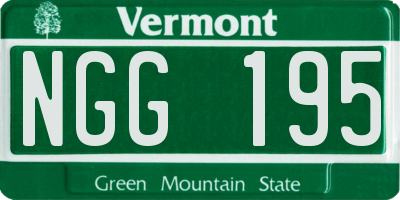 VT license plate NGG195