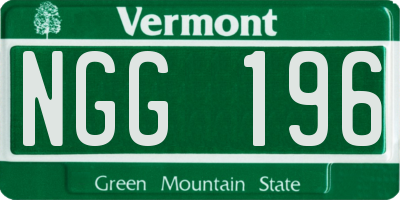 VT license plate NGG196
