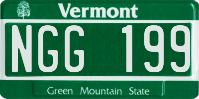 VT license plate NGG199