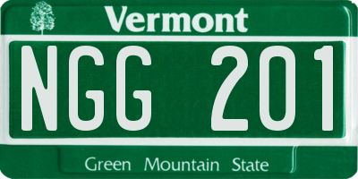VT license plate NGG201