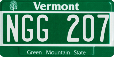 VT license plate NGG207