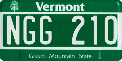 VT license plate NGG210
