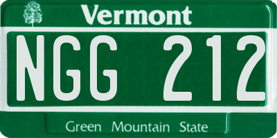 VT license plate NGG212