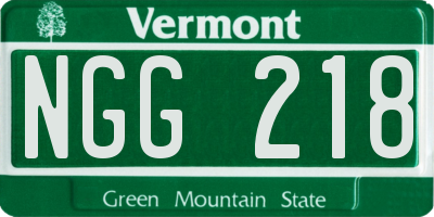 VT license plate NGG218