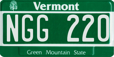 VT license plate NGG220