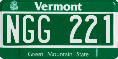VT license plate NGG221