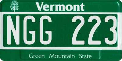 VT license plate NGG223