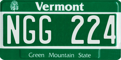 VT license plate NGG224