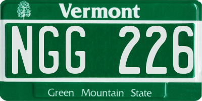 VT license plate NGG226