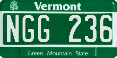 VT license plate NGG236