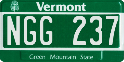 VT license plate NGG237