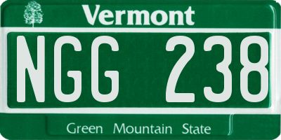 VT license plate NGG238