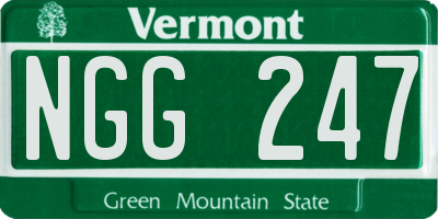 VT license plate NGG247