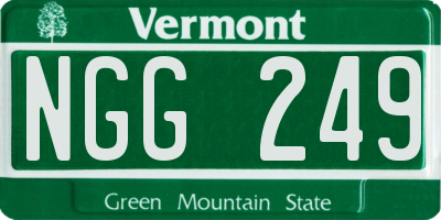 VT license plate NGG249