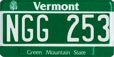 VT license plate NGG253