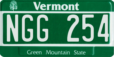 VT license plate NGG254