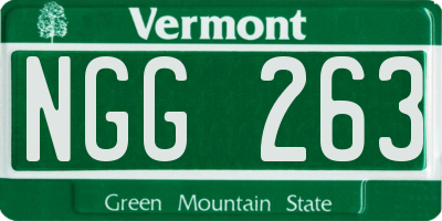 VT license plate NGG263
