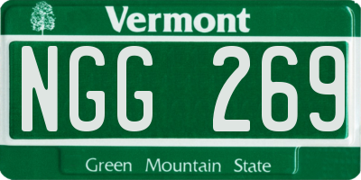 VT license plate NGG269