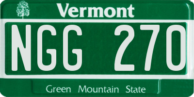 VT license plate NGG270