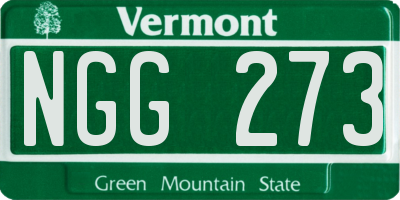 VT license plate NGG273