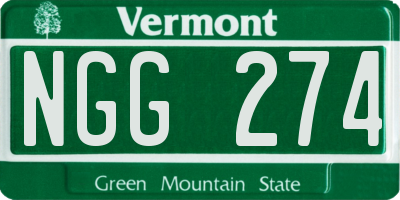 VT license plate NGG274