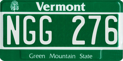 VT license plate NGG276