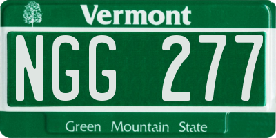 VT license plate NGG277