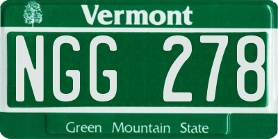 VT license plate NGG278