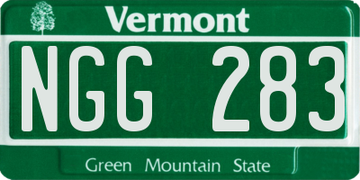 VT license plate NGG283
