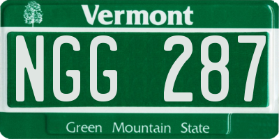 VT license plate NGG287