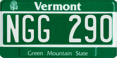 VT license plate NGG290