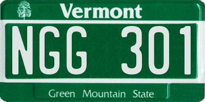 VT license plate NGG301