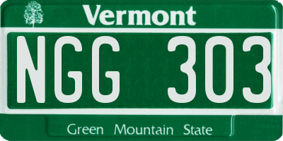 VT license plate NGG303
