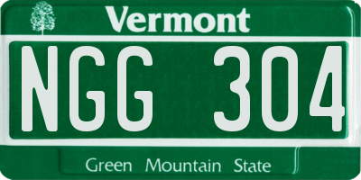 VT license plate NGG304