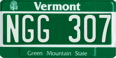 VT license plate NGG307