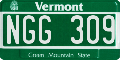 VT license plate NGG309