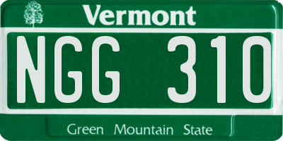 VT license plate NGG310