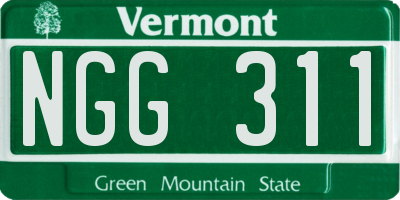 VT license plate NGG311