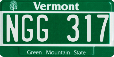 VT license plate NGG317