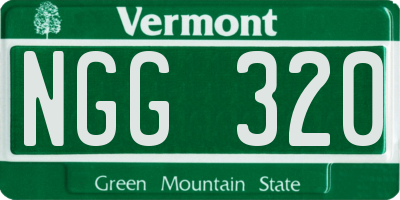 VT license plate NGG320