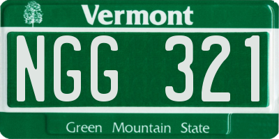 VT license plate NGG321