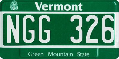 VT license plate NGG326