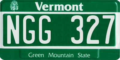 VT license plate NGG327