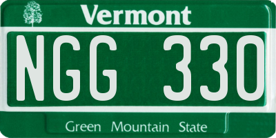 VT license plate NGG330