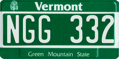 VT license plate NGG332