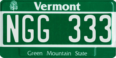 VT license plate NGG333