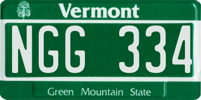 VT license plate NGG334