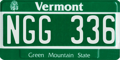 VT license plate NGG336