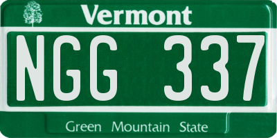 VT license plate NGG337