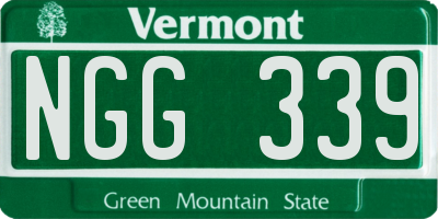 VT license plate NGG339